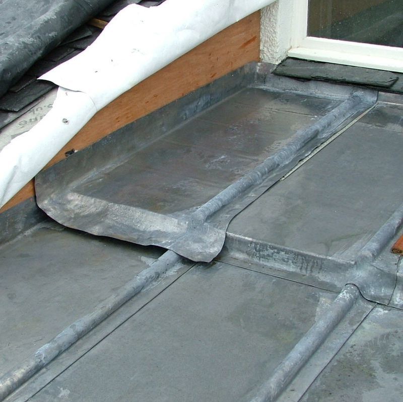 A photo of a close up of lead works we installed with is another roofing service we do across Stirlingshire