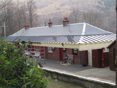 Commercial slate roof repair job we completed